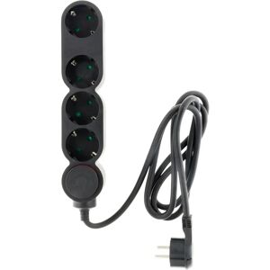 ZENITECH Stekkerdoos - 4 stopcontacten, 16A, Zwart ZENITECH Stekkerdoos - 4 stopcontacten, 16A, Zwart