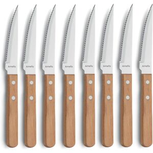 Amefa Dřevo – 8 Steakové nože - Steakknives Amefa Dřevo – 8 Steakové nože - Steakknives