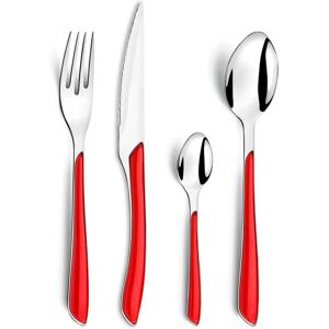 Amefa Eclat Cutlery Set - Red - 24 Pieces - Stainless Steel Amefa Eclat Cutlery Set - Red - 24 Pieces - Stainless Steel