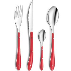 Ensemble de Couverts en Acier Inoxydable Rouge - Amefa Bistro - Publicité Ensemble de Couverts en Acier Inoxydable Rouge - Amefa Bistro - Publicité