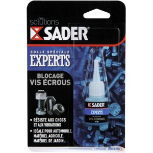 Colle de blocage de vis / écrous Sader - 5 ml - Résistante aux vibrations et à l'eau Colle de blocage de vis / écrous Sader - 5 ml - Résistante aux vibrations et à l'eau
