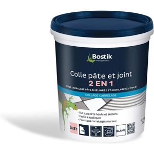 Bostik 2-in-1 Tile Adhesive and Grout - White - 1.5kg Bostik 2-in-1 Tile Adhesive and Grout - White - 1.5kg
