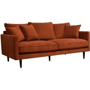 Homemaison Candice Pomarańczowy Sofa z Aksamitu - 3 Osobowy Homemaison Candice Pomarańczowy Sofa z Aksamitu - 3 Osobowy