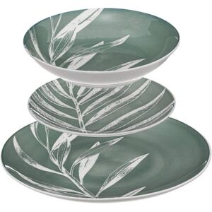 Juego de vajilla de porcelana Green 'Harmony' 18 piezas Juego de vajilla de porcelana Green 'Harmony' 18 piezas