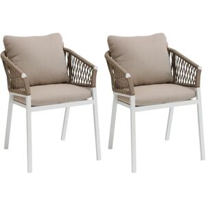 Hespéride Gartensessel-Set - Taupe & Weiß - Moderne Gartenmöbel Hespéride Gartensessel-Set - Taupe & Weiß - Moderne Gartenmöbel