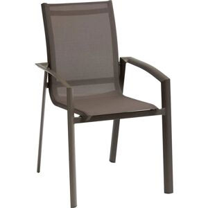Chaise de jardin empilable Hespéride - Wengé et Praline - Aluminium Résistant - Publicité Chaise de jardin empilable Hespéride - Wengé et Praline - Aluminium Résistant - Publicité