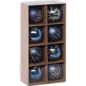 Colorama Bleu et Or 8 pièces Boules de Noël en plastique recyclé - Décoration de Noël - Publicité Colorama Bleu et Or 8 pièces Boules de Noël en plastique recyclé - Décoration de Noël - Publicité