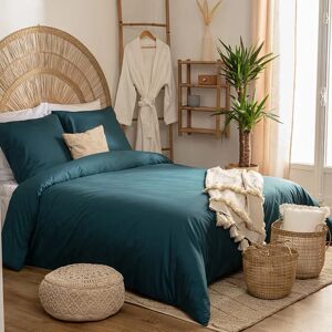 Ensemble de literie Atmosphera Bleu - Percale de coton 240x260cm - Publicité Ensemble de literie Atmosphera Bleu - Percale de coton 240x260cm - Publicité