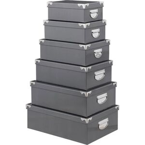 FIVE Cajas de almacenamiento - 6 esquineros metálicos - Gris FIVE Cajas de almacenamiento - 6 esquineros metálicos - Gris