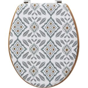 5five Simple y Smart - Asiento de inodoro - Blanco y gris - 36x42.5x5.35cm 5five Simple y Smart - Asiento de inodoro - Blanco y gris - 36x42.5x5.35cm