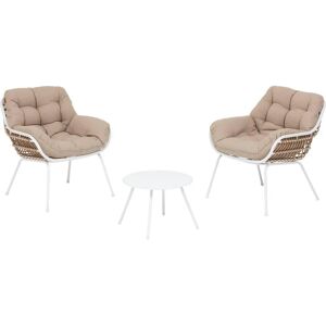 Ensemble de Mobilier de Jardin PAOPAO Hespéride - Beige/Blanc - 2 Places - Publicité Ensemble de Mobilier de Jardin PAOPAO Hespéride - Beige/Blanc - 2 Places - Publicité