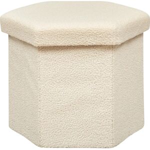 Pouf Bouclé Ivoire Atmosphera - Rangement & Polyvalent - Publicité Pouf Bouclé Ivoire Atmosphera - Rangement & Polyvalent - Publicité