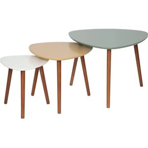 Atmosphera Mileo Multicolor Stapelbare Salontafels - Set van 3 Atmosphera Mileo Multicolor Stapelbare Salontafels - Set van 3