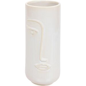 Atmosphera Ceramic Face Vase - 25cm - White - Modern Decor Atmosphera Ceramic Face Vase - 25cm - White - Modern Decor
