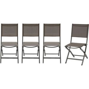 Hespéride - Ensemble de 4 chaises de jardin pliantes - Wengé / Pralina - Chaises de jardin - Publicité Hespéride - Ensemble de 4 chaises de jardin pliantes - Wengé / Pralina - Chaises de jardin - Publicité