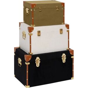 Coffres de rangement Atmosphera - Vintage Empilables en Bois et Lin - 20L - Publicité Coffres de rangement Atmosphera - Vintage Empilables en Bois et Lin - 20L - Publicité