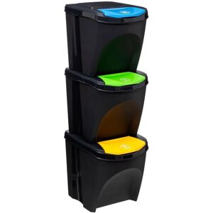 Conjunto de 3 cubos de reciclaje - 75L Conjunto de 3 cubos de reciclaje - 75L