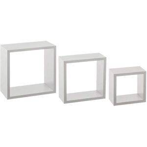 Set di 3 Mensole a Parete - Cubi Moderni Bianchi Set di 3 Mensole a Parete - Cubi Moderni Bianchi
