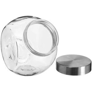 Glasbeholder til slik med rustfrit stål låg - 2,1L Glasbeholder til slik med rustfrit stål låg - 2,1L