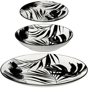 ALTRI Marque Modèle Service de Table Palme Noir Vert 18 Pièces - Publicité ALTRI Marque Modèle Service de Table Palme Noir Vert 18 Pièces - Publicité
