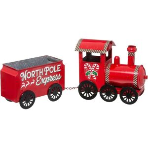 Treno in Metallo Rosso Atmosphera - 66cm Decorazione Treno in Metallo Rosso Atmosphera - 66cm Decorazione