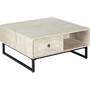 Table basse beige en manguier Atmosphera - Chic ethnique - Publicité Table basse beige en manguier Atmosphera - Chic ethnique - Publicité