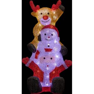 Feeric Lights & Christmas - Père Noël et bonhomme de neige lumineux extérieur H58cm - Publicité Feeric Lights & Christmas - Père Noël et bonhomme de neige lumineux extérieur H58cm - Publicité