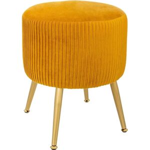 Atmosphera - Petit tabouret en velours moutarde - Style scandinave - Publicité Atmosphera - Petit tabouret en velours moutarde - Style scandinave - Publicité