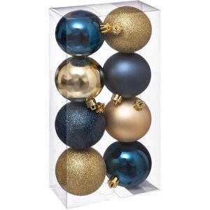 Fééric Lights and Christmas - Set di 8 decorazioni natalizie blu e dorate - 7cm Fééric Lights and Christmas - Set di 8 decorazioni natalizie blu e dorate - 7cm