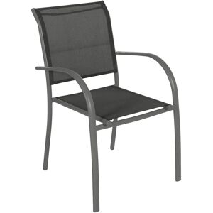 Silla apilable de jardín PIAZZA Hespéride Antracita / Gráfico - Silla de jardín Silla apilable de jardín PIAZZA Hespéride Antracita / Gráfico - Silla de jardín