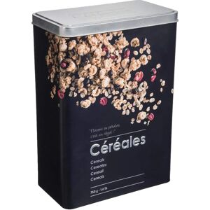Boîte à céréales en métal noir FIVE - 750g Relief Fer Étain - Publicité Boîte à céréales en métal noir FIVE - 750g Relief Fer Étain - Publicité