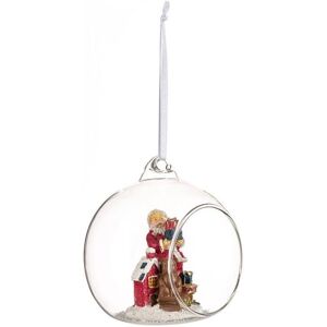 Addobbo di Natale in vetro aperto Babbo Natale - 90 mm Addobbo di Natale in vetro aperto Babbo Natale - 90 mm