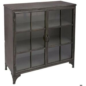 Credenza in metallo grigio ATMOSPHERA - Conservazione vintage in vetro - 102x101cm Credenza in metallo grigio ATMOSPHERA - Conservazione vintage in vetro - 102x101cm