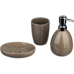 Ensemble de Salle de Bain de Marque Française 5five Smart Simple - Accessoires en Céramique Taupe - Publicité Ensemble de Salle de Bain de Marque Française 5five Smart Simple - Accessoires en Céramique Taupe - Publicité
