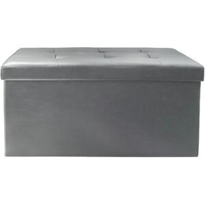 Tabouret de Rangement Pliable Gris Home Deco Factory - Espace de Rangement, PU Moderne - Publicité Tabouret de Rangement Pliable Gris Home Deco Factory - Espace de Rangement, PU Moderne - Publicité