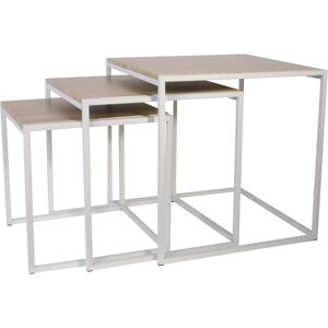 Home Deco Factory Lot de 3 Tables Gigognes Blanches - Tables d'Appoint - Publicité Home Deco Factory Lot de 3 Tables Gigognes Blanches - Tables d'Appoint - Publicité