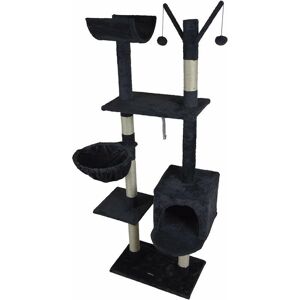 Arbre À Chat Avec 4 Plateformes Et Jouets - Gris - H 160 Cm - Publicité Arbre À Chat Avec 4 Plateformes Et Jouets - Gris - H 160 Cm - Publicité
