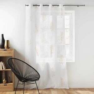 Cortina de Ventana Blanca con Hojas Metálicas Doradas de Douceur D'Interieur - Cortina Cortina de Ventana Blanca con Hojas Metálicas Doradas de Douceur D'Interieur - Cortina