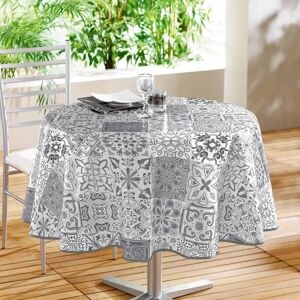 Douceur d'Intérieur Round PVC Tablecloth - 160cm - Gray Douceur d'Intérieur Round PVC Tablecloth - 160cm - Gray