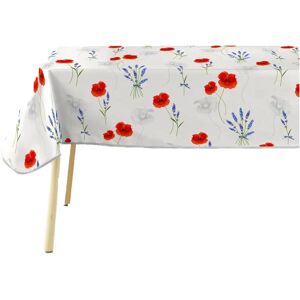 Tuinkleed SISTERON - Waterdichte bloemen met klaprozen en lavendel 140x240cm Tuinkleed SISTERON - Waterdichte bloemen met klaprozen en lavendel 140x240cm