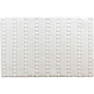 Tapis de bain CLEONIS en coton - Design moderne rayures et cercles - Publicité Tapis de bain CLEONIS en coton - Design moderne rayures et cercles - Publicité
