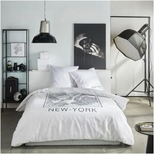 Conjunto de cama de algodón Today - Impresión Nueva York - 240x220 cm - Blanco Conjunto de cama de algodón Today - Impresión Nueva York - 240x220 cm - Blanco