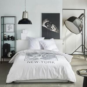 Today Cotton Bedding Set - New York Print - 240x220 cm - White Today Cotton Bedding Set - New York Print - 240x220 cm - White