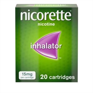Nicorette Nicotine Inhalator - 15mg - 20 Cartridges - Safer Smoking Aid Nicorette Nicotine Inhalator - 15mg - 20 Cartridges - Safer Smoking Aid