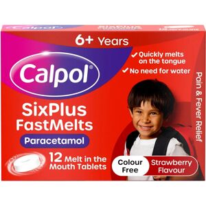 Calpol SixPlus Fastmelts Strawberry Flavour Tablets Pack of 12 - Medicine Calpol SixPlus Fastmelts Strawberry Flavour Tablets Pack of 12 - Medicine
