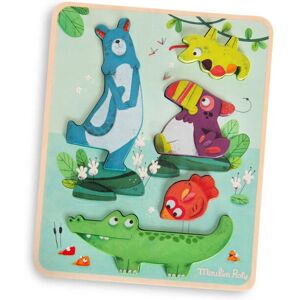 Puzzle sensoriel en bois Moulin Roty Jungle Puzzle sensoriel en bois Moulin Roty Jungle