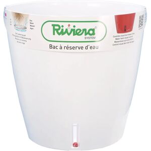 Pot de Fleurs Ronde Blanche Riviera avec Réserve d'eau - 30cm - Publicité Pot de Fleurs Ronde Blanche Riviera avec Réserve d'eau - 30cm - Publicité