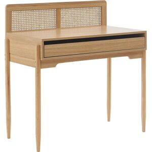 OLLEZY - PABLO - Skrivbord - Runt rotting-håndtak - Naturlig & Rosa - Boho-stil OLLEZY - PABLO - Skrivbord - Runt rotting-håndtak - Naturlig & Rosa - Boho-stil