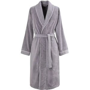 Batas de dormir gris de algodón y terciopelo con logotipo bordado Batas de dormir gris de algodón y terciopelo con logotipo bordado