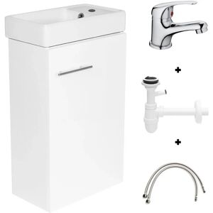 Mały zestaw łazienkowy - umywalka i szafka wisząca - 40cm - Biały Mały zestaw łazienkowy - umywalka i szafka wisząca - 40cm - Biały